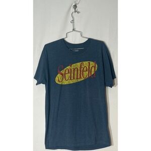 Seinfeld Stylishly Distressed T-Shirt Graphic Tee TV Show Logo Short Sleeve Top